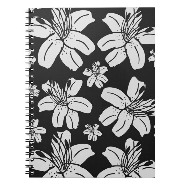 Black and White Lilies Notebook (Front)