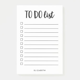 Black and White   Lined Personalised To Do List Post-it Notes