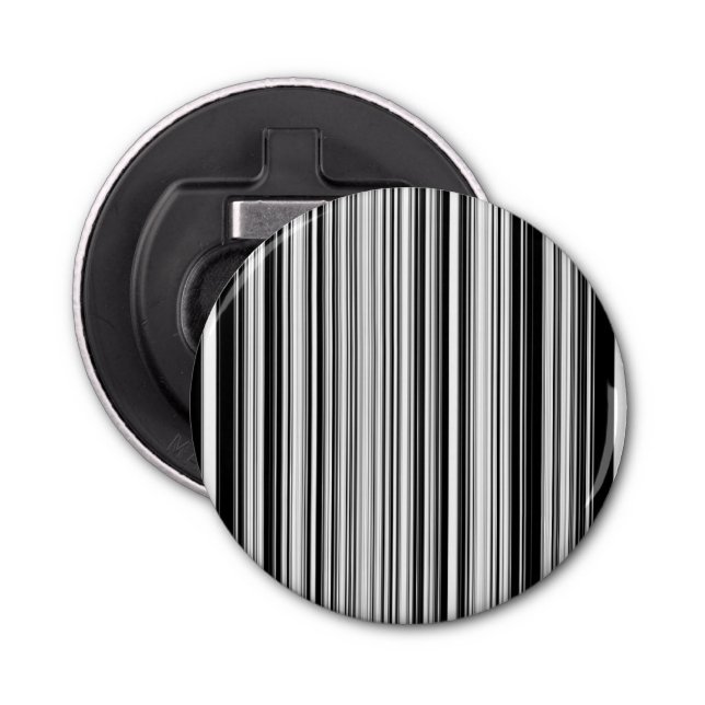 Black And White Lines Bottle Opener (Front)