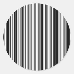 Black And White Lines Classic Round Sticker