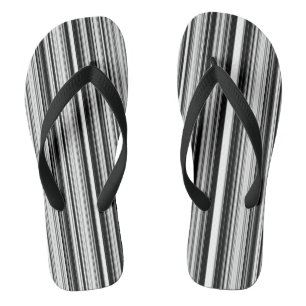 Black And White Lines Flip Flops