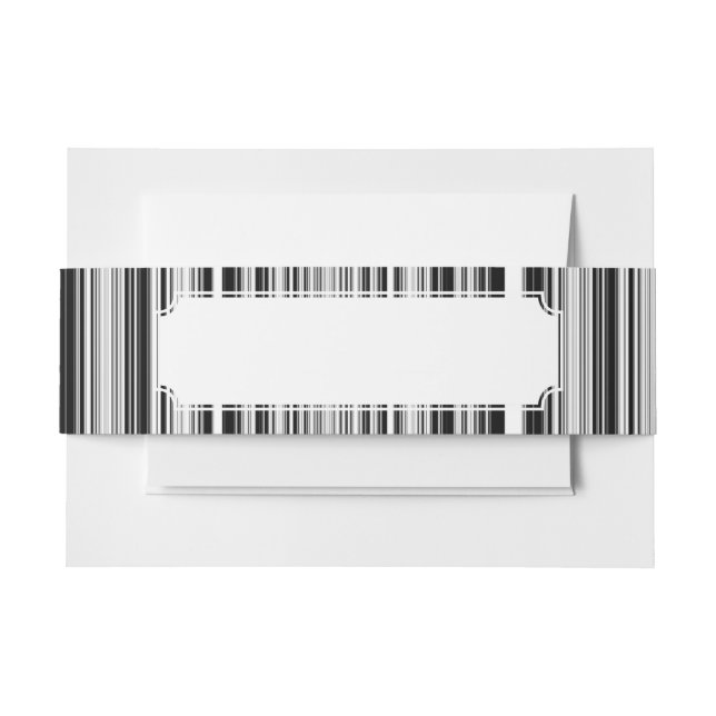 Black And White Lines Invitation Belly Band (Front Example)