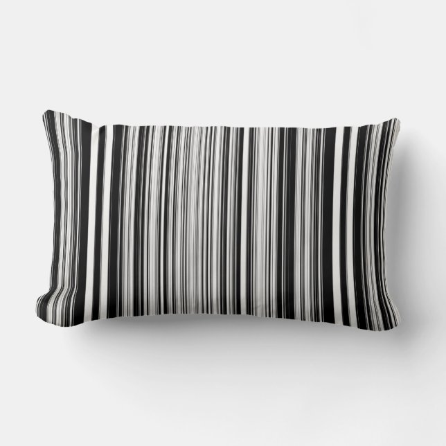Black And White Lines Lumbar Cushion (Front)