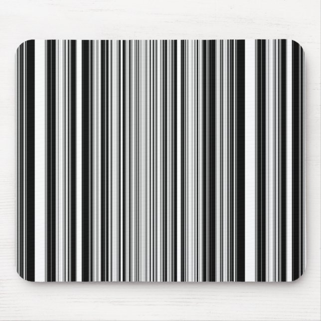 Black And White Lines Mouse Mat (Front)
