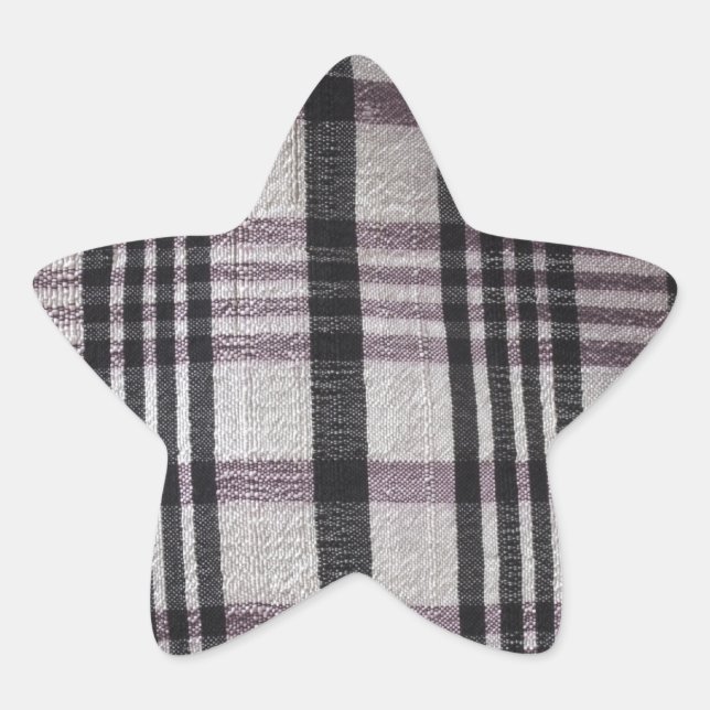 black and white lines on textile star sticker (Front)