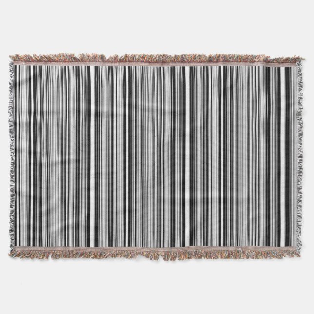 Black And White Lines Throw Blanket (Front)