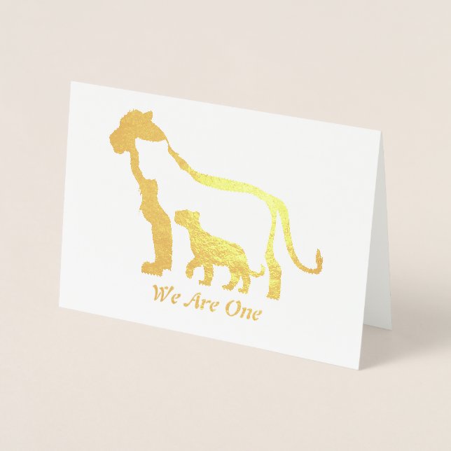 Black and White Lions Foil Card (Front)