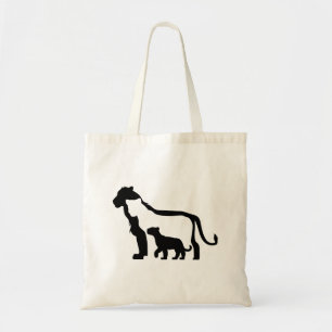 Black and White Lions Tote Bag
