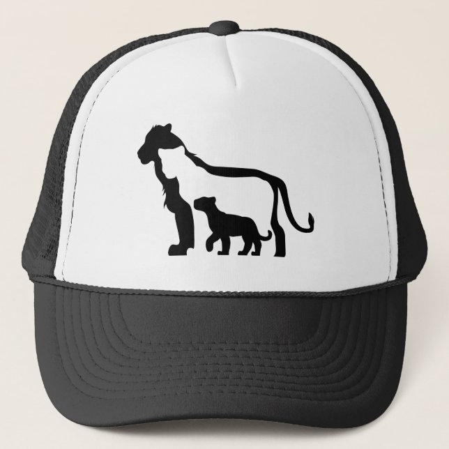 Black and White Lions Trucker Hat (Front)