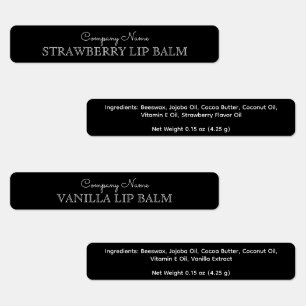 Black and White Lip Balm Brand Ingredient Custom