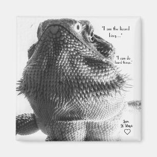 Black and White Lizard Magnet