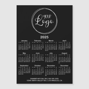 Black and White Logo 2025 Magnetic Calendar