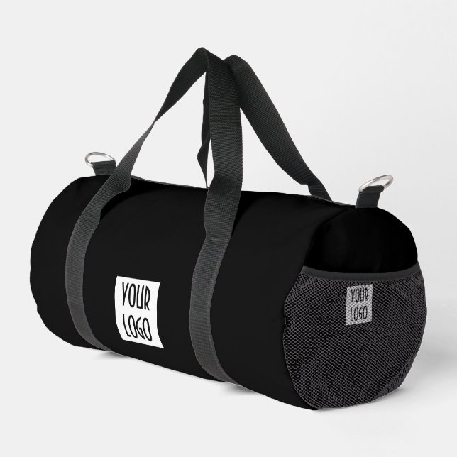Black and white logo business promotional proff duffle bag (Right Corner)