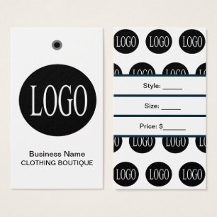 Black and White Logo Price Tags for Clothing