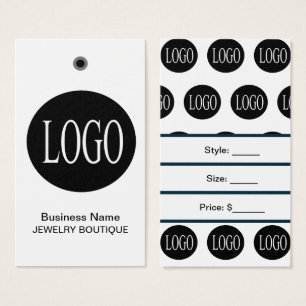 Black and White Logo Price Tags for Jewellery