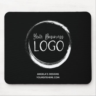 Black and White Logo Promotional Mouse Mat