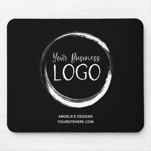 Black and White Logo Promotional Mouse Mat (Front)