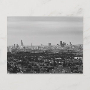 Black and White London Aerial View at Night Postcard