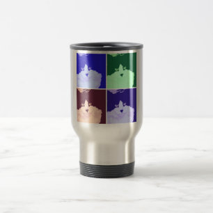 Black and White Longhaired Cat Travel Mug