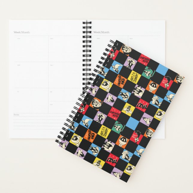 Black and White LOONEY TUNES™ in Colourful Chequer Planner (Display)