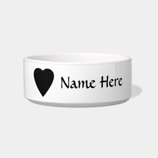 Black and White Love Heart Design. Bowl