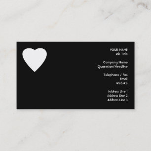 Black and White Love Heart Design. Business Card