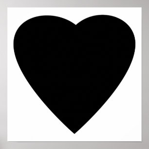 Black and White Love Heart Design. Poster
