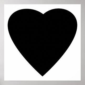 Black and White Love Heart Design. Poster