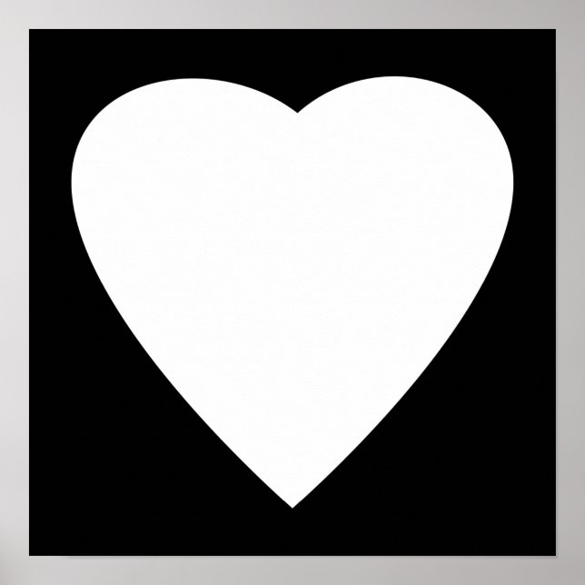 Black and White Love Heart Design. Poster (Front)