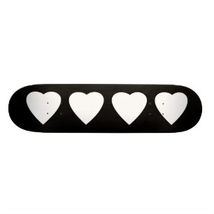 Black and White Love Heart Design. Skateboard