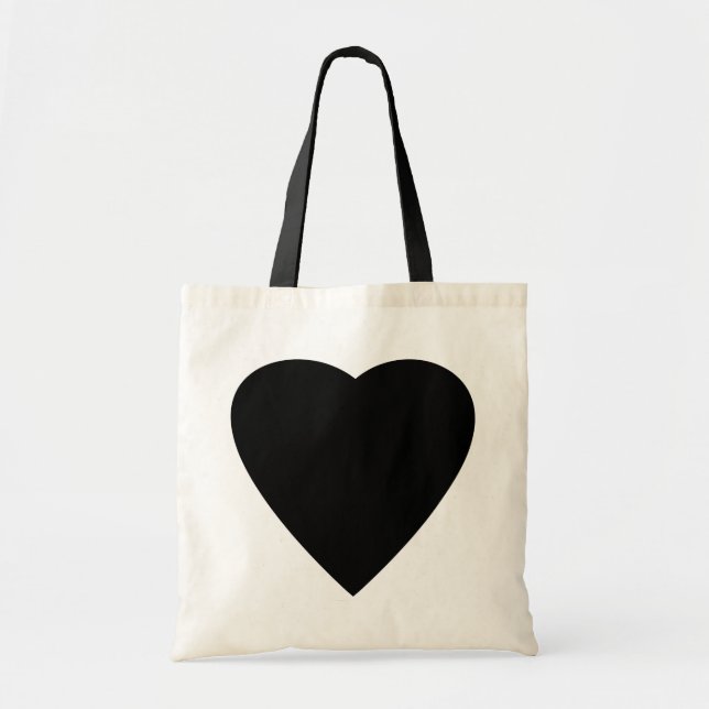 Black and White Love Heart Design. Tote Bag (Front)