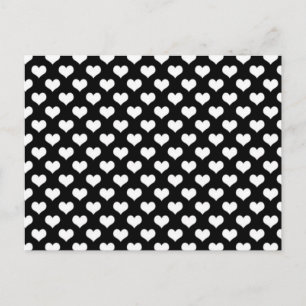 Black And White Love Hearts Postcard