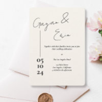 Black and white Love Letter Wedding Invitations 