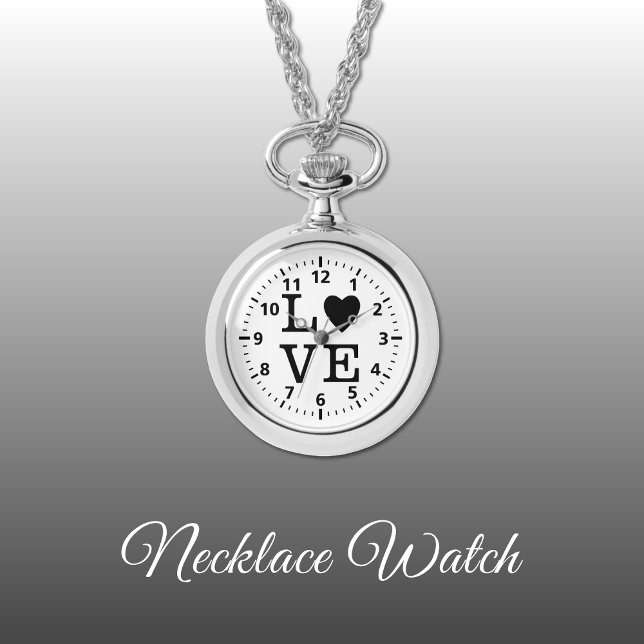 Black and white Love Necklace Watch (Creator Uploaded)