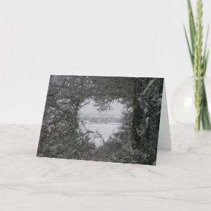 Black and White Love Snow Heart Photo Christmas Ho Holiday Card
