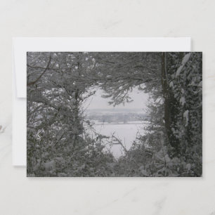 Black and White Love Snow Heart Photo Christmas Holiday Card
