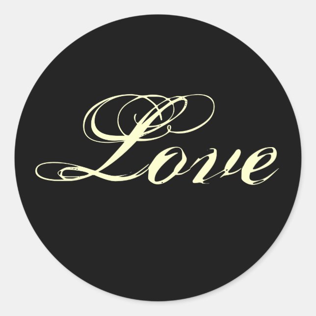 Black and White Love Stickers - Customised (Front)