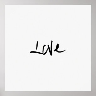 Black and White "Love" Typography Poster