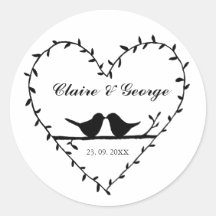 Black and White Lovebird Custom Fall Wedding favor