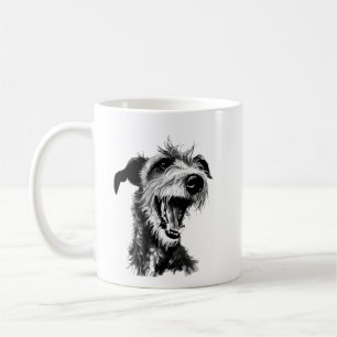 Black and white Lurcher   Cute Greyhound Coffee Mug
