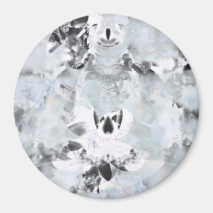Black and white luxurious abstract modern art magnet