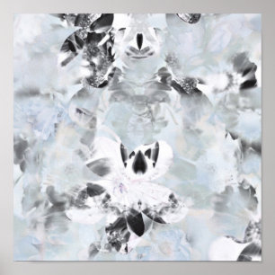 Black and white luxurious abstract modern art poster
