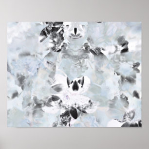 Black and white luxurious abstract modern art poster