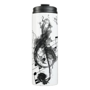 Black and White Luxury Music Note Thermal Tumbler