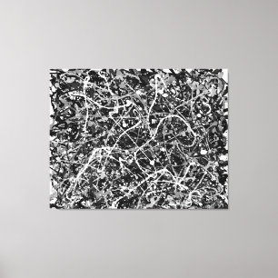 BLACK AND WHITE LXIX - Action painting -Abstract- Canvas Print