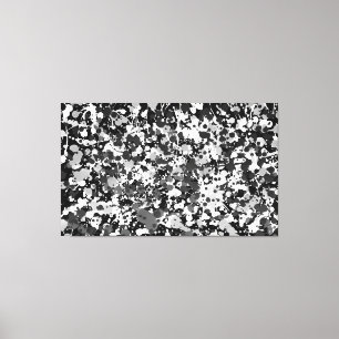 BLACK AND WHITE LXXI - Action painting -Abstract- Canvas Print