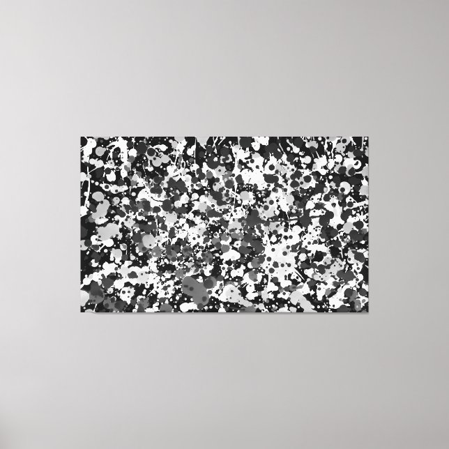 BLACK AND WHITE LXXI - Action painting -Abstract- Canvas Print (Front)