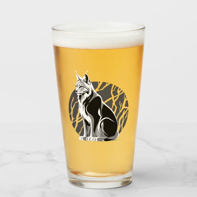 Black And White Lynx Glass (Front Filled)