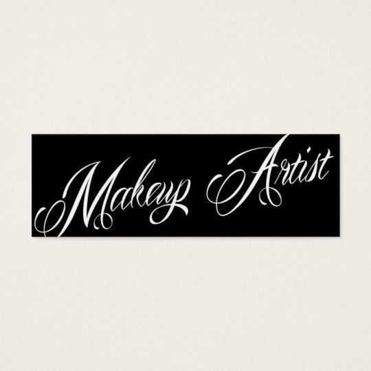 black and white makeup artist mini business card