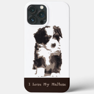 Black and White Maltese Puppy Dog iPhone 13 Pro Max Case